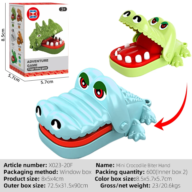 Hot sale kids small funny fidget decompression dentist tooth pulling desktop game crocodile dinosaur shark finger biting toys