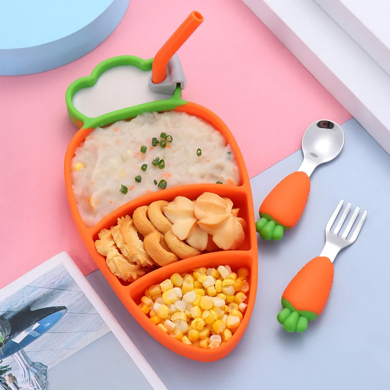 baby products 2021 trending dinnerware sets cutlery bib Plates baby spoon silicone bibs baby feeding set