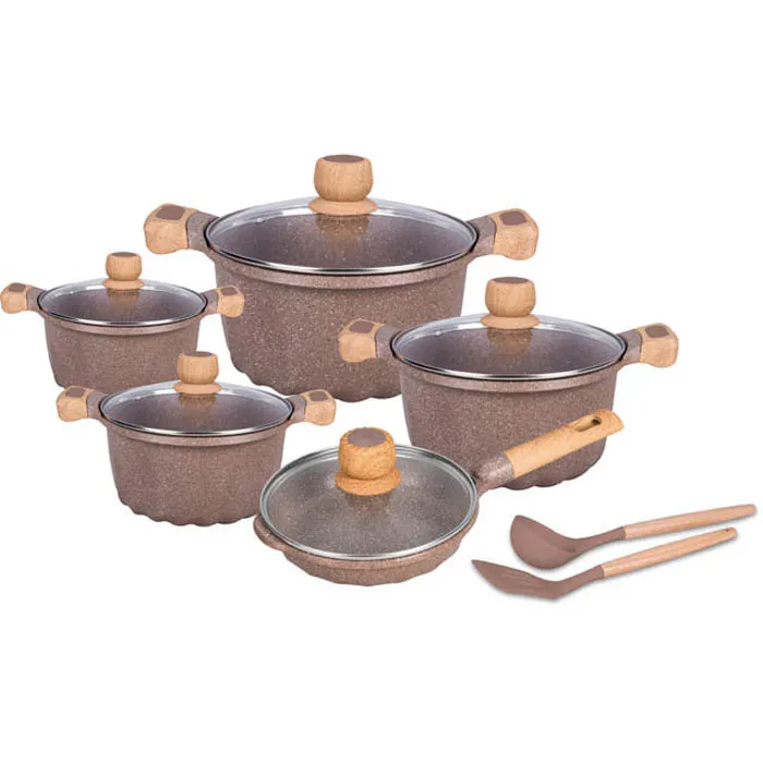 Cooklover Factory Direct  Wholesale 12pcs Aluminum Cooking Pot Cookware Set In Kitchen