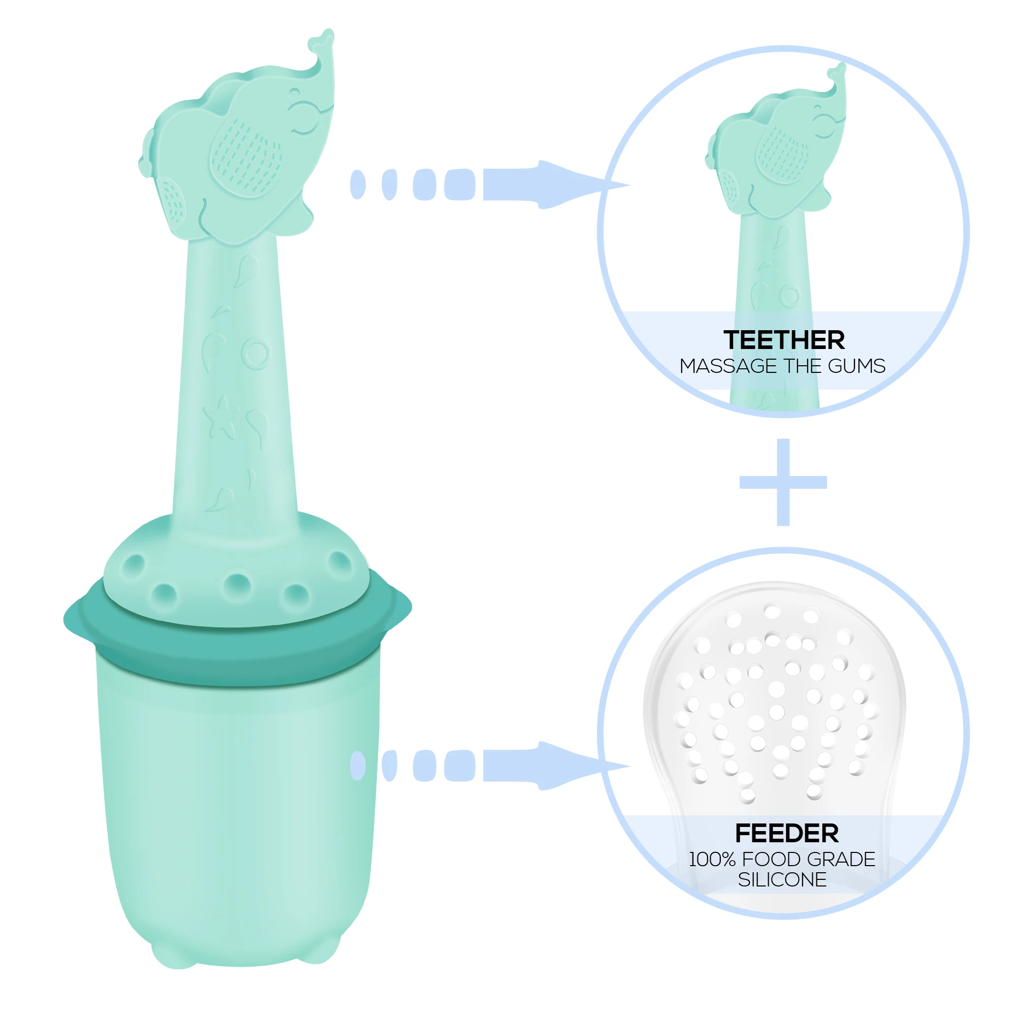 Wholesale 2021 Baby Products Teething Nipple Silicone Infant Teether Pacifier Baby Fruit Feeder