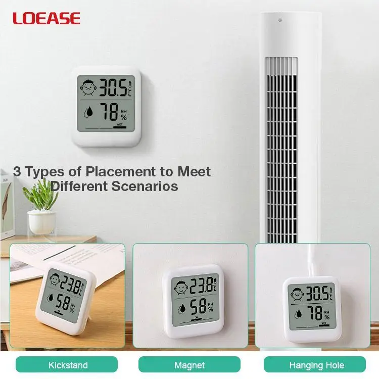 Professional Digital Hygrometer Indoor Thermometer Room Humidity Gauge with magnet and foldable stand