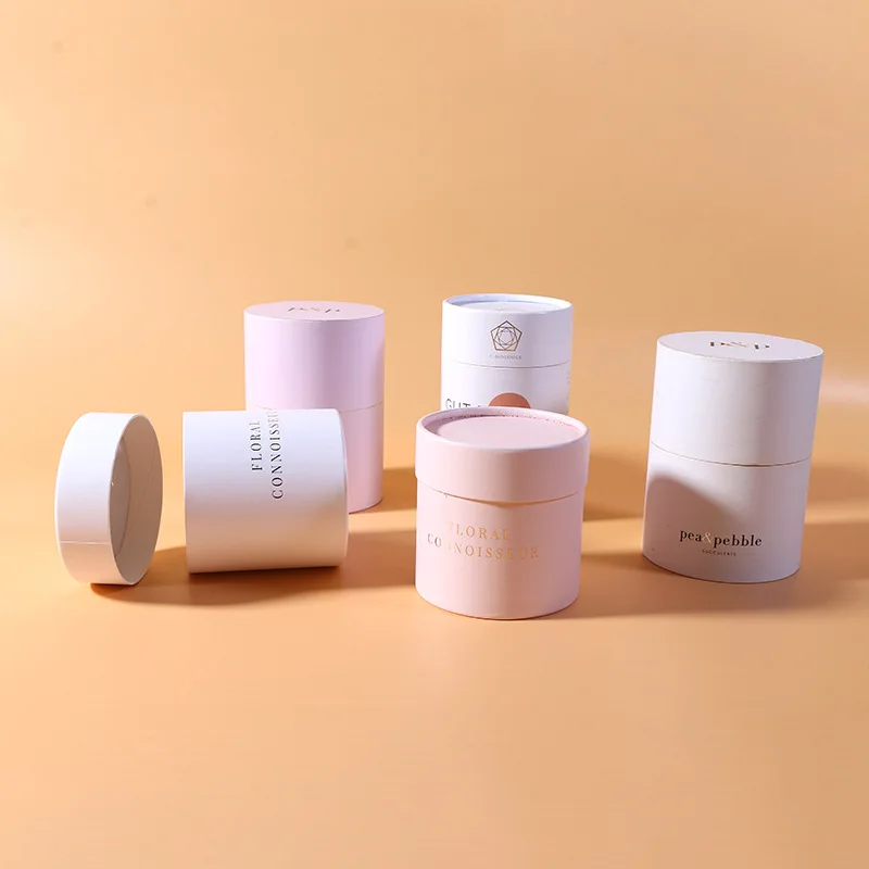 recyclable product boxes skincare cylinder packaging cardboard cosmetic jar