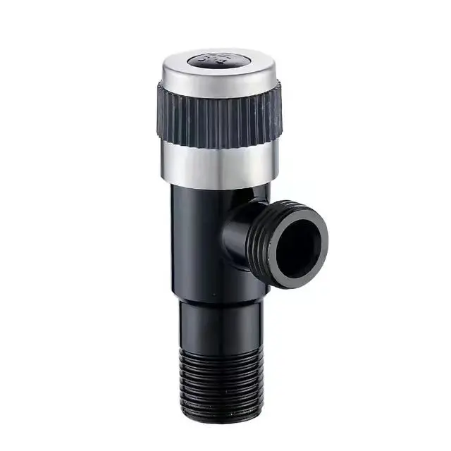 Factory Wholesale Black 304 Stainless Steel Angle Valve 1/2 Bathroom Water Control Toilet Corner Valve 90 Degree Angle Valve