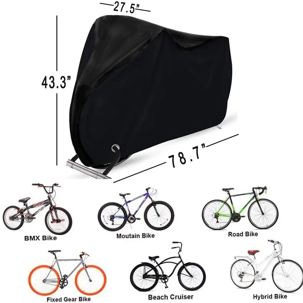 300D Heavy Duty Oxford Cloth Bike Cover for Road Bikes Custom Universal Waterproof Covers for Bike Indoor