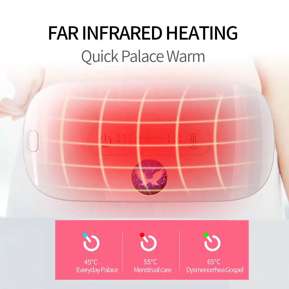 Warm Palace Belt Electric Heating Lady Uterus Menstrual Stomachache Waist Pain Hot Compress Massage