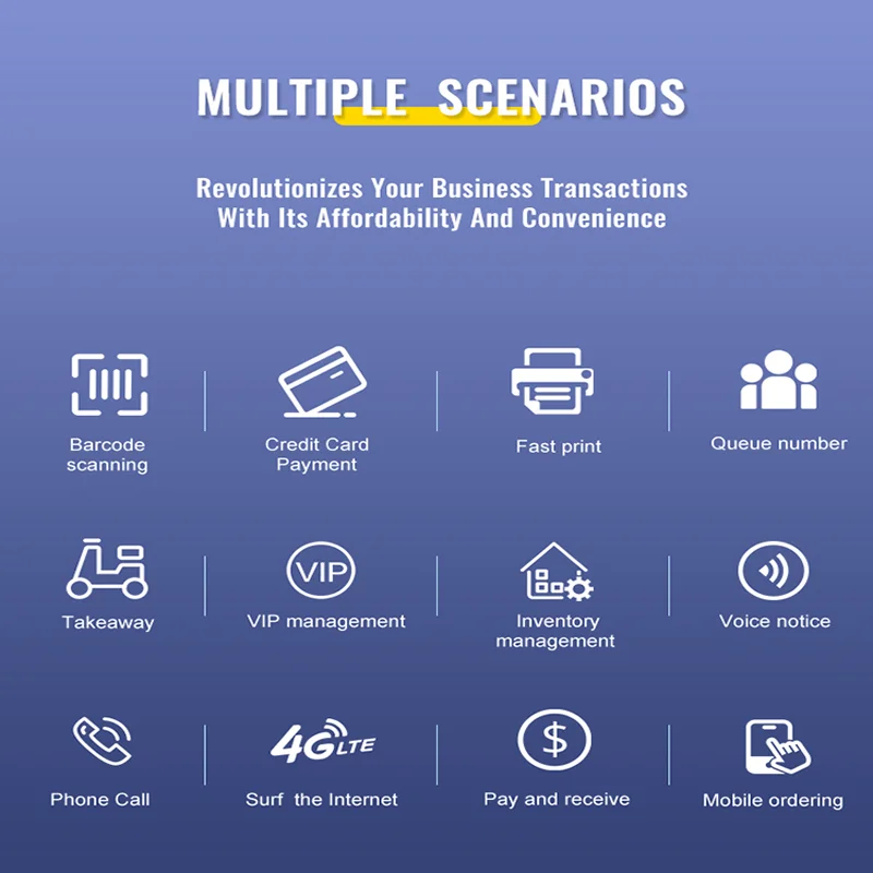 Handheld POS 5.5 Inches 4G Wifi Bluetooth NFC Printer Camera Fingerprint Android Handheld Mobile POS Terminal with Printer