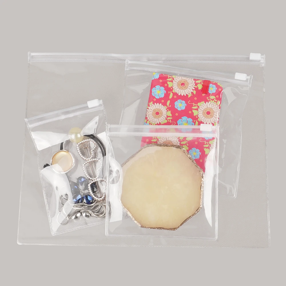 Customized PVC Zipper Bag Jewelry Packaging Zip Lock Pouch Plastic Zip Top Pouch for Secure Storage