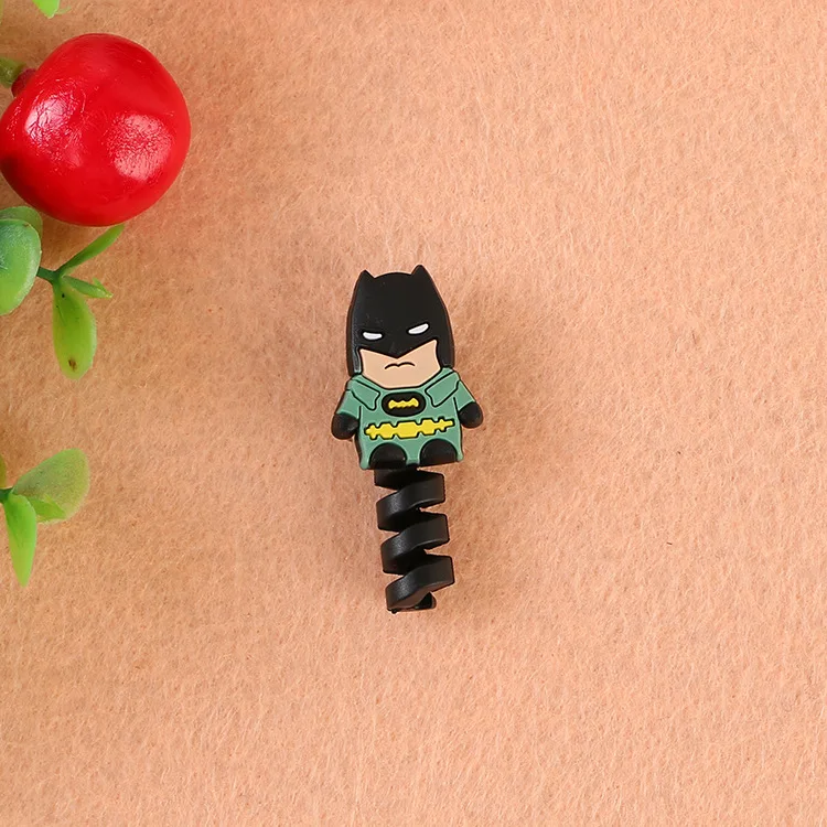 Cartoon Silicone flexible USB spiral cable protective jacket mobile phone de cable protector