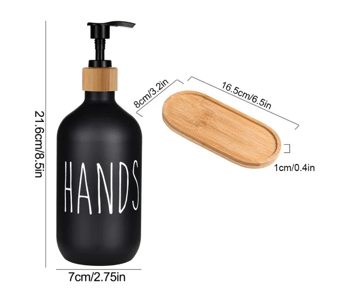 16 Oz Matte Black Hand And Dish Soap Dispenser Set for Kitchen