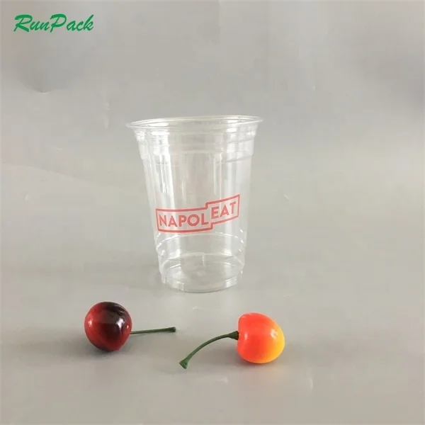Одноразовые печатные пластиковые стаканчики 12 16 20 24 унции с индивидуальным логотипом прозрачные куполообразными крышками