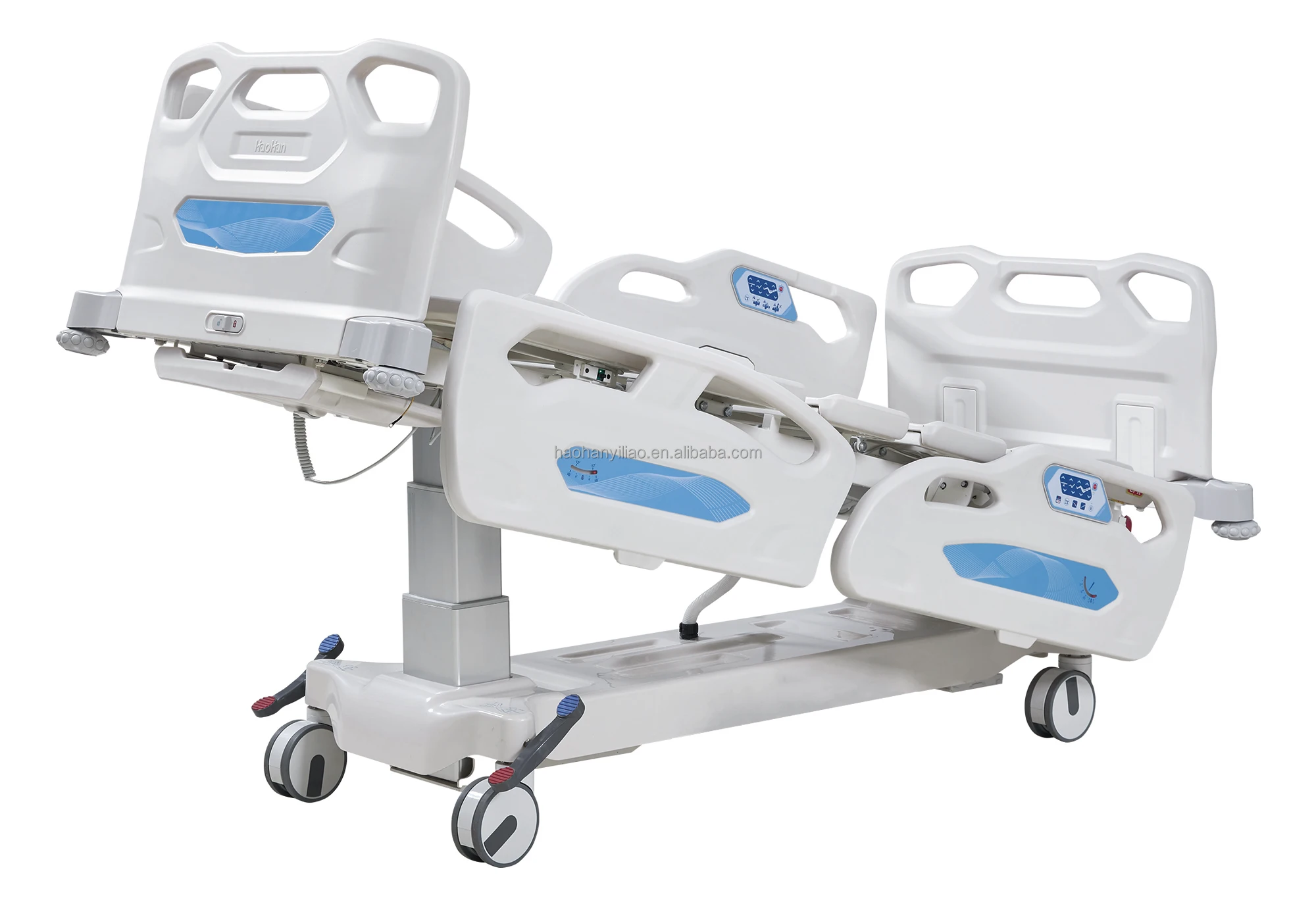HaoHan 007-A Hot Sell ABS Side Rails Transfer Paient ICU Bed 6 Functions Remote Control Electric Bed with Weighing System