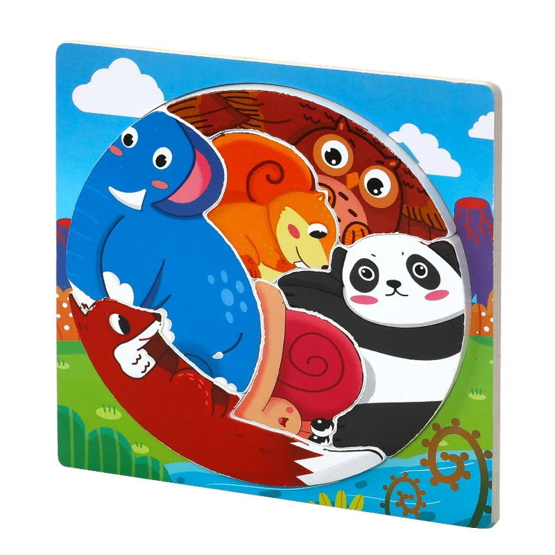 Gift Animal shapes for toddlers 3d round collage Montessori toys for boys, girls, babies, and kids