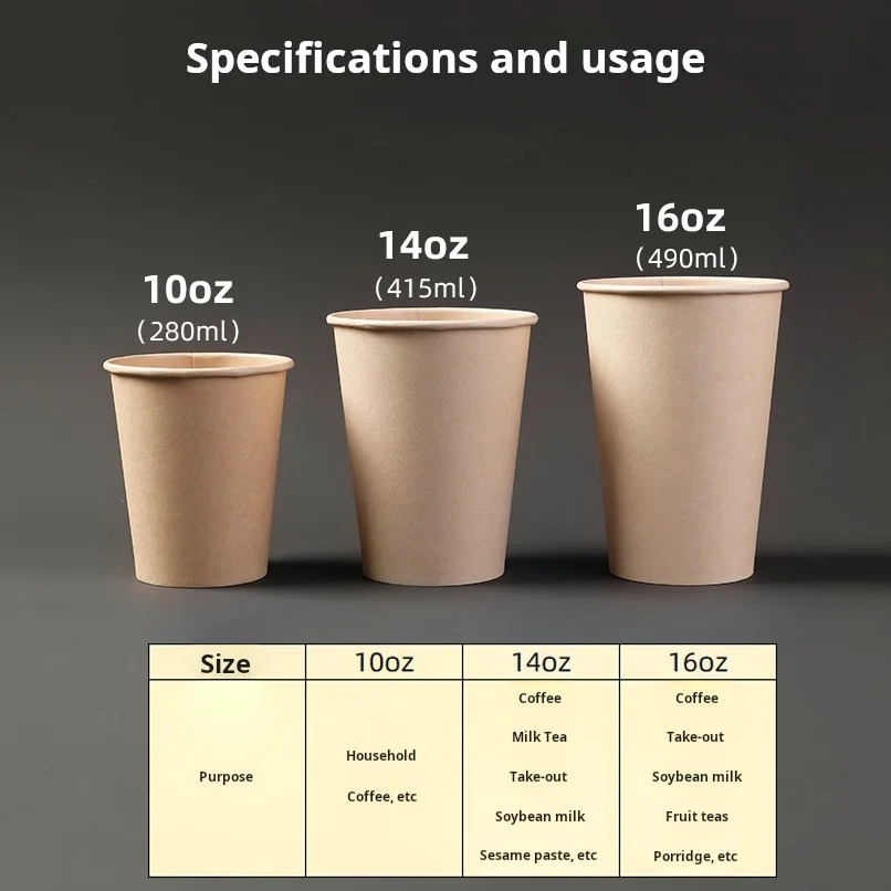 Custom Logo Personalised Disposable 8oz/9oz/10oz/12oz /14oz/16oz Coffee/milk Tea/cola Beverage/multifunctional Paper Cups