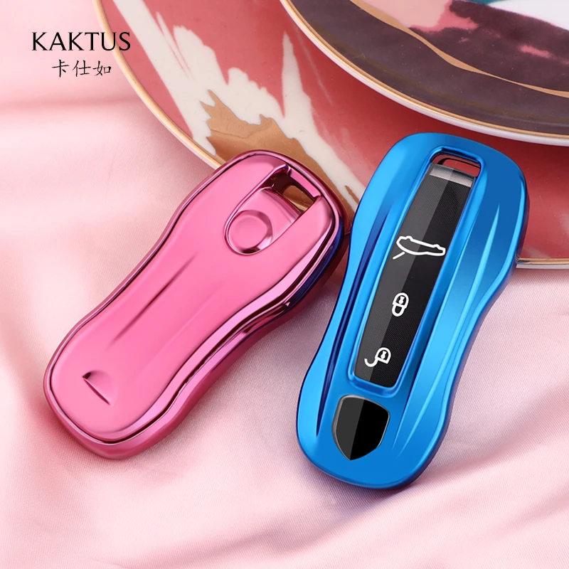For Porsche 18 Cayenne 17 Panamera Car Key Case TPU protect Cover Carkey shell
