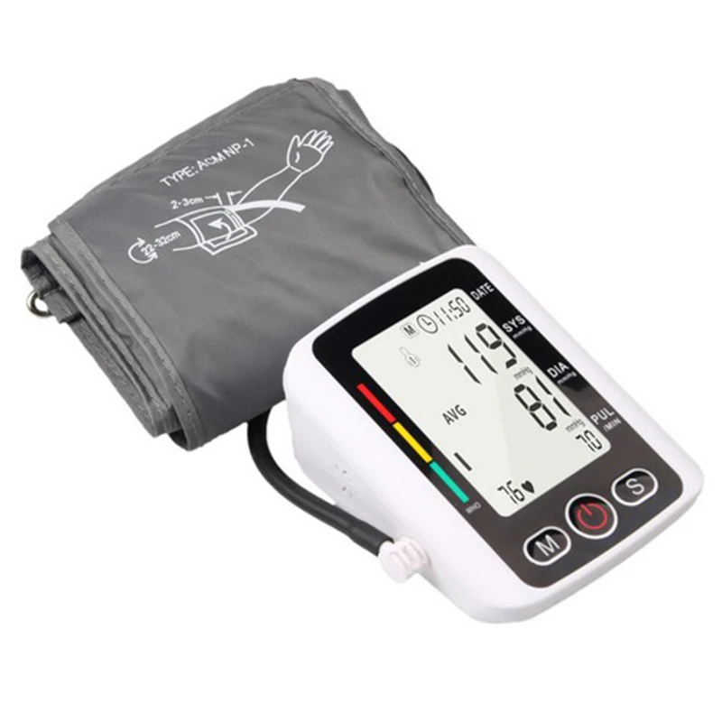 Оптовая продажа, цифровой сфигмоманометр, автоматическая электроника, ЖК-дисплей, плечевой Монитор артериального давления с голосовым управлением