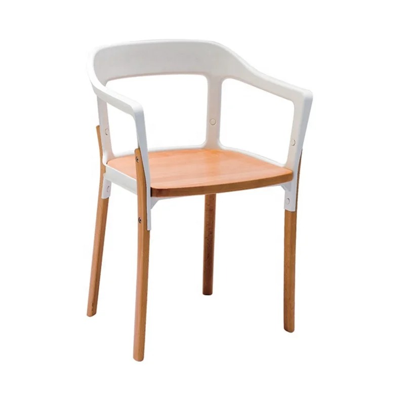 Современный недорогой металлический деревянный обеденный стул с подлокотником для помещения Morezhome
