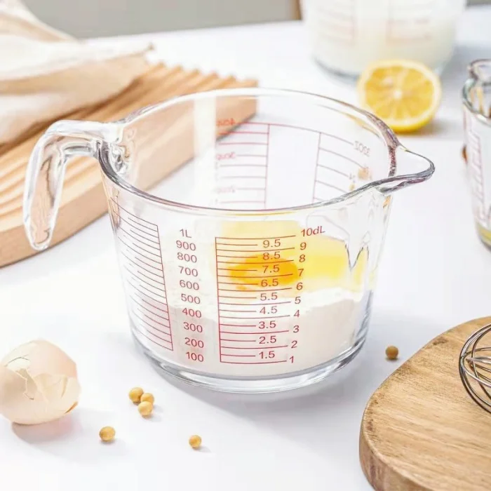 350 500 1000 ml Large Capacity Whisk Flour Measuring Baking Scale Cups Home Kitchen Tools Glass Measuring Cups