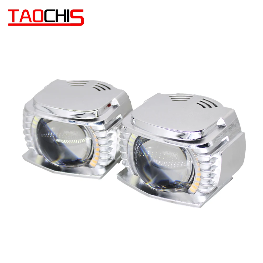 TAOCHIS Car Aozoom 3.0 inch 12v 30W headlamp Special LED High Beam projector Lens with devil eyes Blue Red White H4 H7 9005 9006