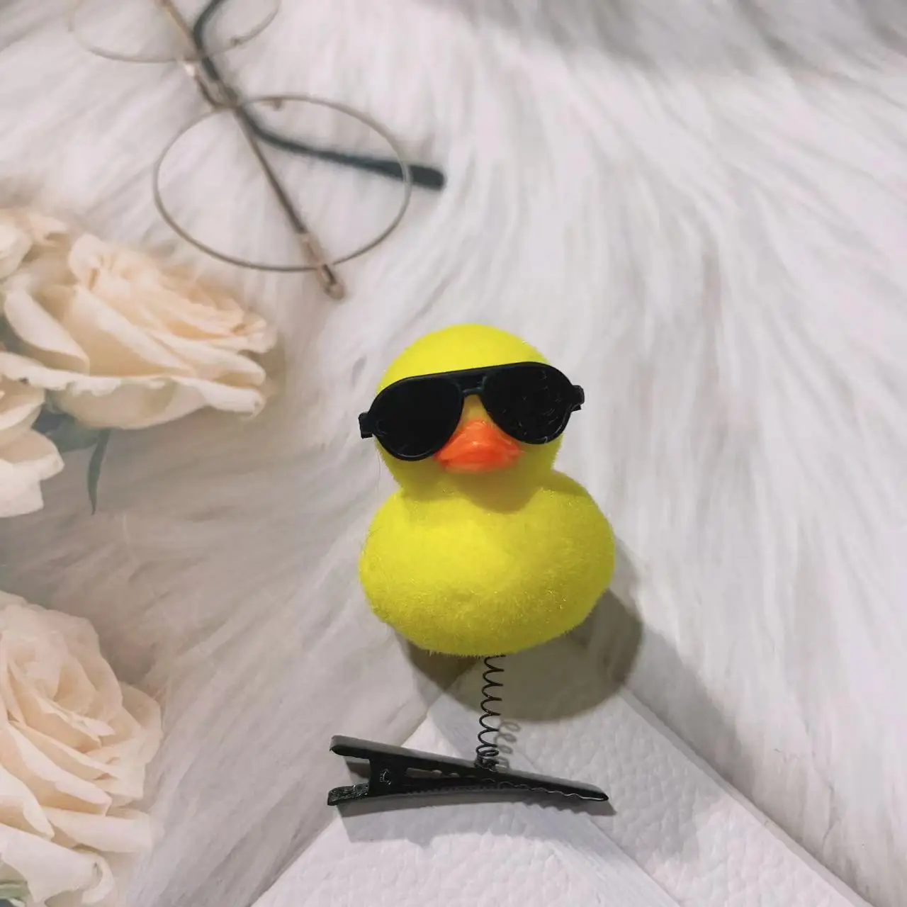 Hot Yellow Duck Spring Hair Clip Cartoon Chicken With Camera Spring Hairpin Hairgrips For Party