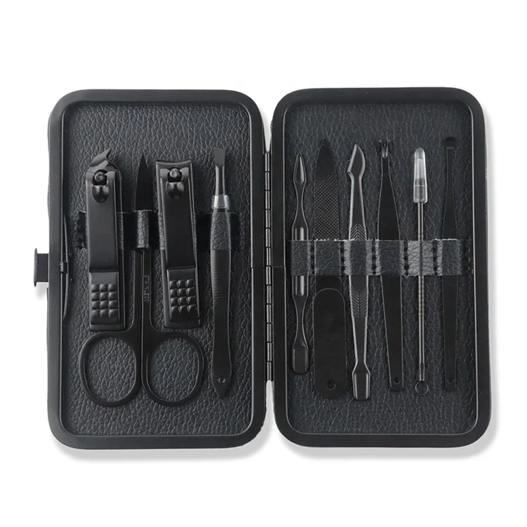 Professional 10pcs Manicure & Pedicure Set Case High Quality Nail Clippers Cuticle Grooming Kit Stainless Steel DIY Features