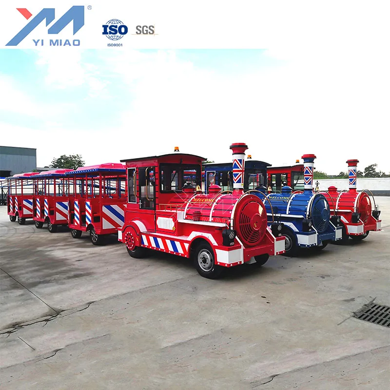 Yimiao Amusements Park Electric Trackless Train Car Racing Games Train Set Mini Trackless Train