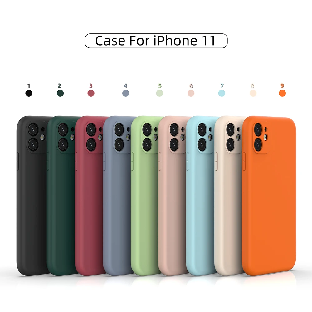  360 Защитный силиконовый чехол для iPhone 12 Pro сплошной цвет мягкий ТПУ задняя крышка мобильного телефона 11