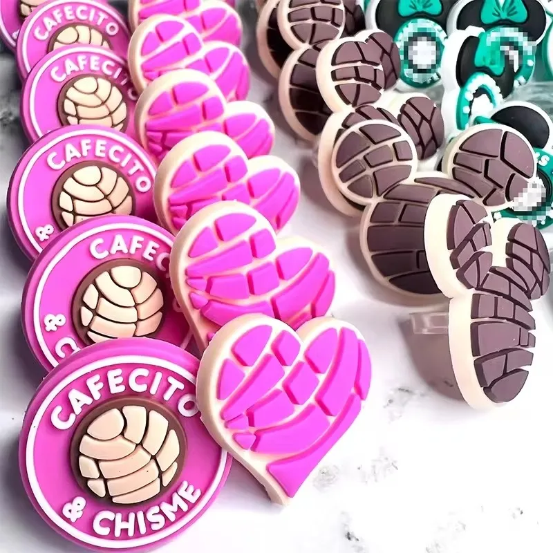 ASSMILE Mexican Concha Straw Toppers Wholesale Straw Covers Charms Cafecito Y Chisme Silicone Straw Topper For Tumblers