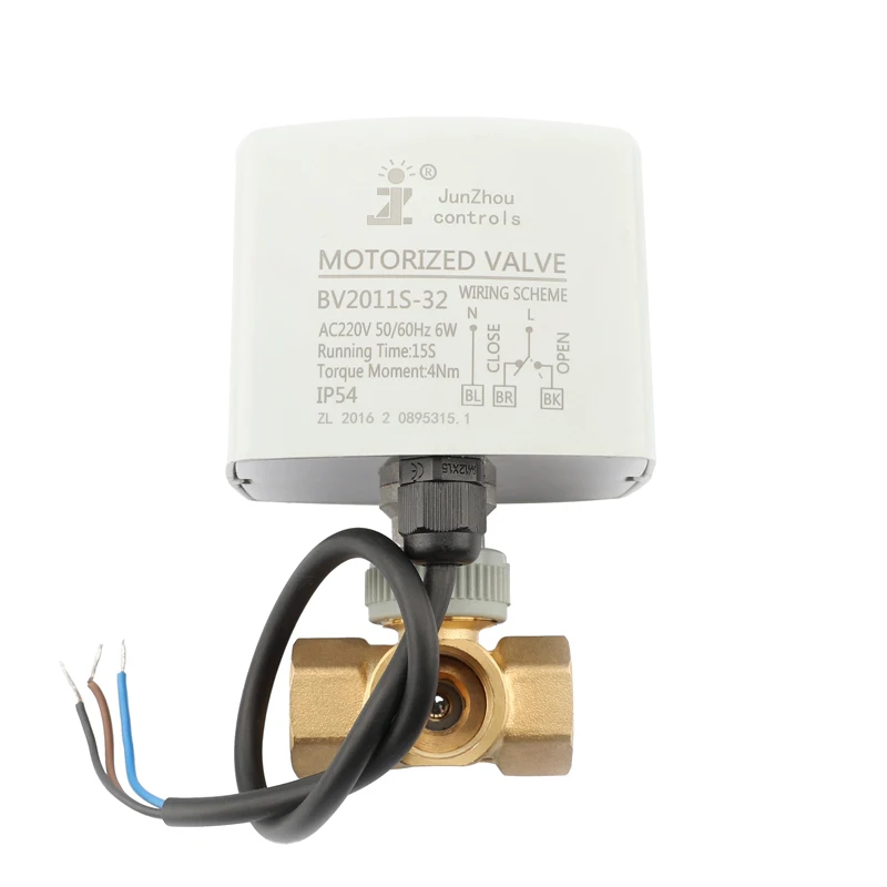 DN15 Tee 1/2in Brass Ball Valve Electric Actuator 24VAC 110VAC Control for Water & Media OEM & ODM Supported for Home & Kitchen