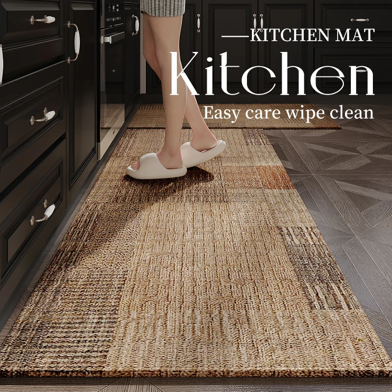 Linen Water oil absorbable quick drying leave-in washable Wear resistance Cushioned non slip Non-Slip Kitchen standing mat