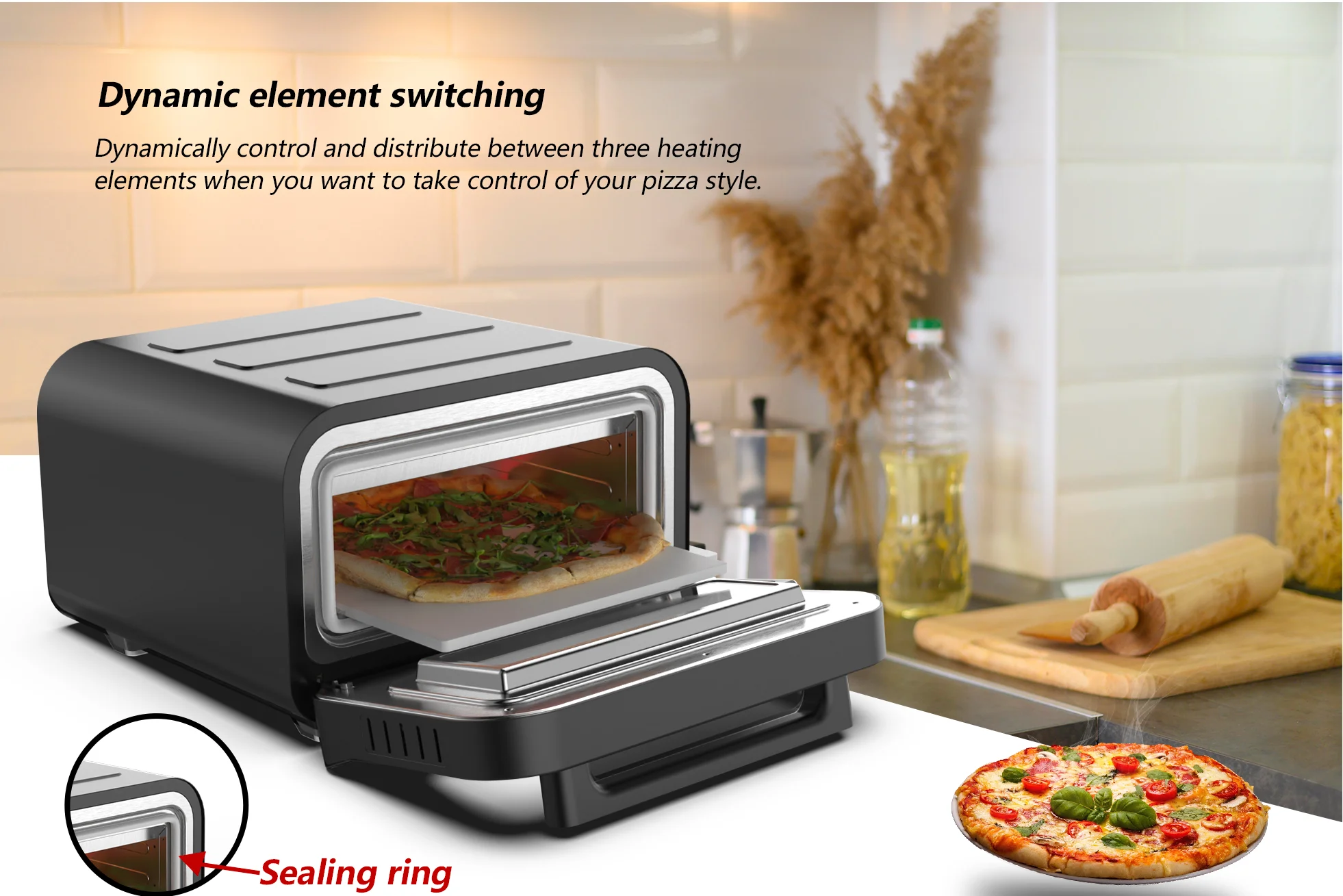 Pizza Maker Machine Oven - Efficient Automatic Pizza Maker & Portable Stainless Steel Oven Deep Pan Pizza Maker