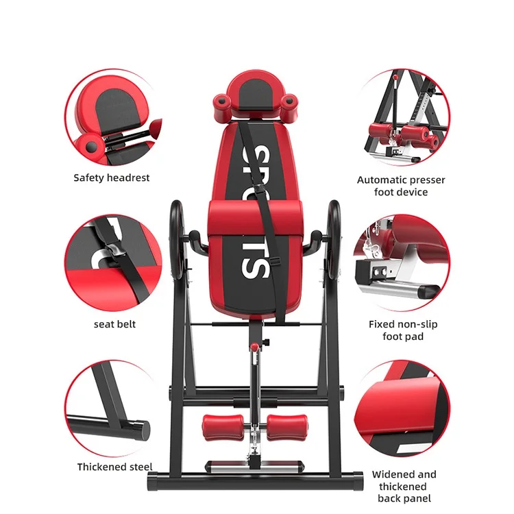 ZHOYA SPORT Hot Sale Multifunctional Inversion Chair Exercise Equipment Adjustable Stretching Machine Inversion Table Handstand