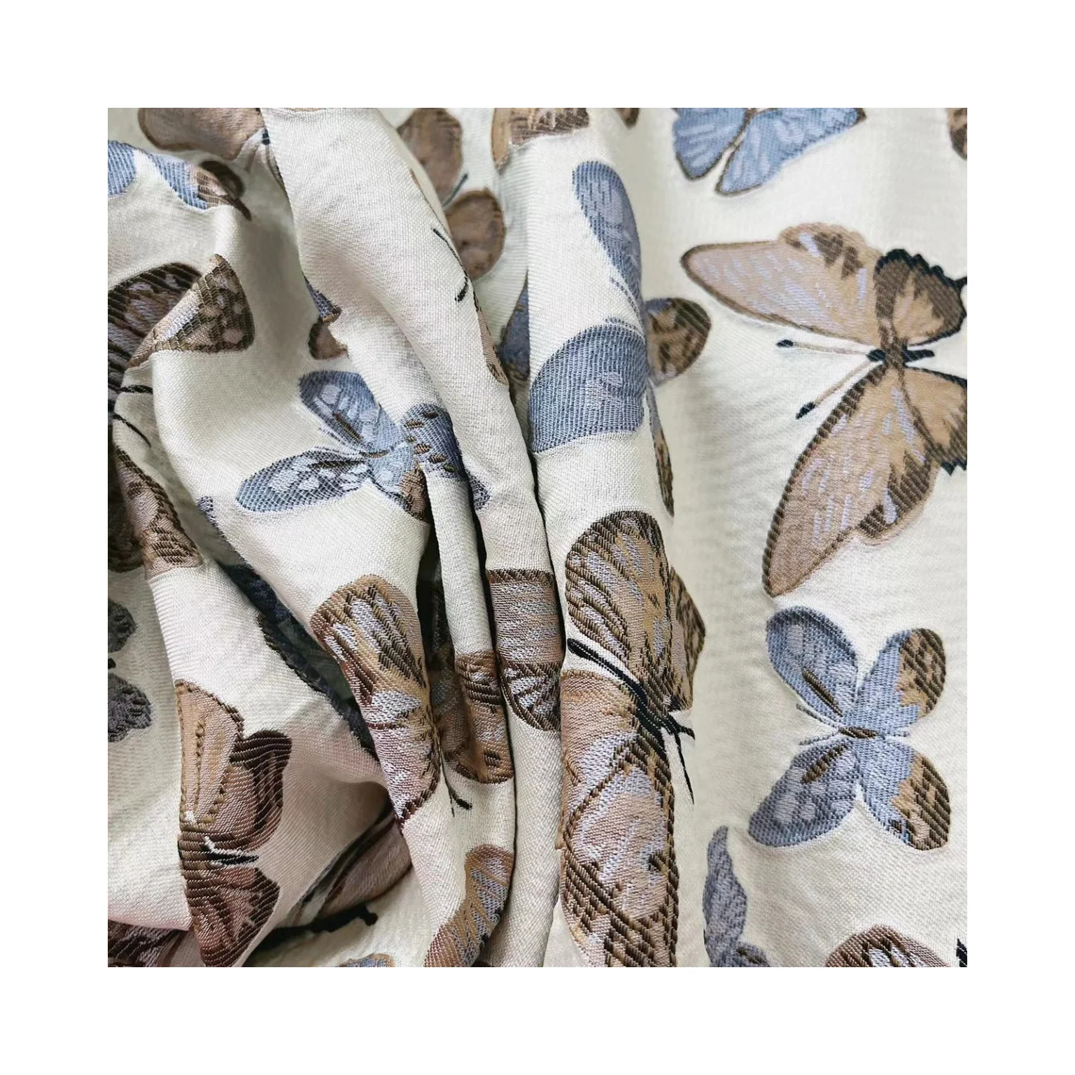 100% polyester colorful butterfly jacquard yarn dye fabric for clothes and dress/garment/costume