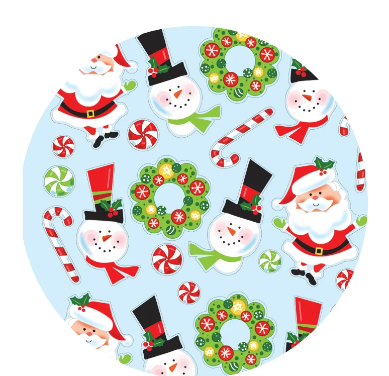 Wholesale Price Christmas Decoration Sticker Snowflakes Claus Reindeer Snowman Xmas Sata Paper Sticker