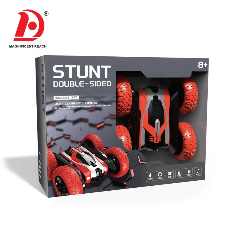 HUADA 2024 2.4G Super Double Sided 360 Degree Flip Twist Arm Stunt RC Car Toy With Lights And Sound