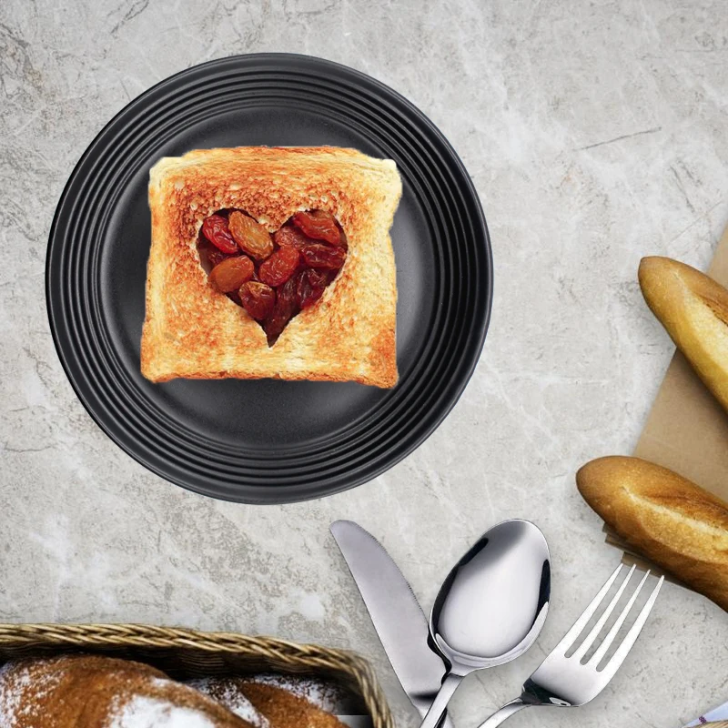 Eco friendly nordic tableware dinner plate 4 user home black embossed ceramic dinnerware set