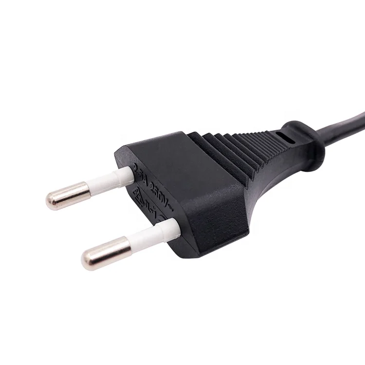 VDE approval europe two round pin plug 2pin european non-rewirable electric extension plug