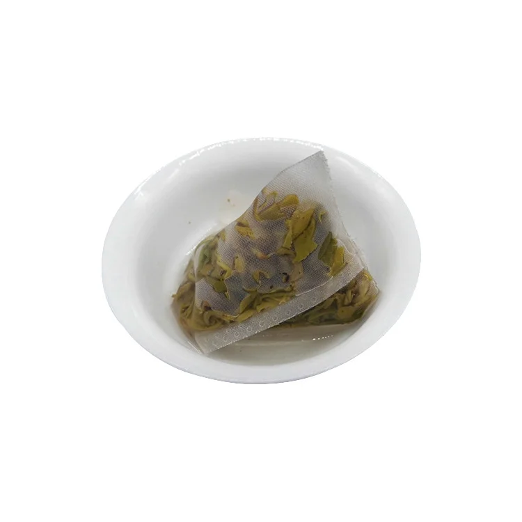 
Wholesale Food Grade Biodegradable Empty pyramid Nylon drawstring Tea Bag 