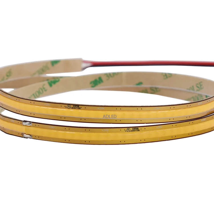 5Years Warranty 528Chips 16.4Ft Full Piece Roll Cob Strip Light 12V 10W Low Heat Blue Light Ul List Cri90 8Mm Led Cob Strip