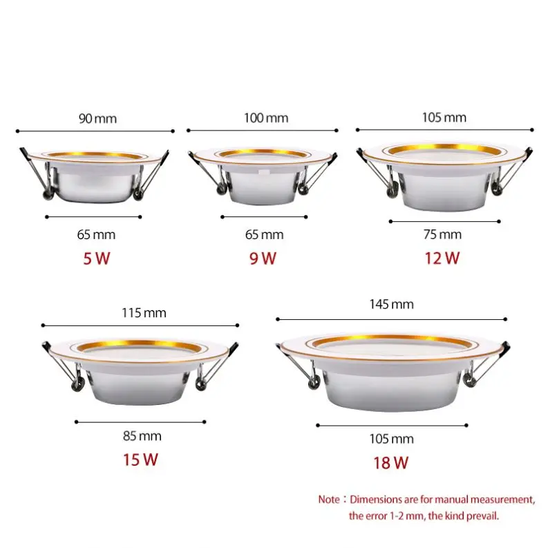 Заводской изготовленный на заказ SMD Downlight 5w 7w 12w внутреннее коммерческое освещение для встраиваемых светодиодных светильников