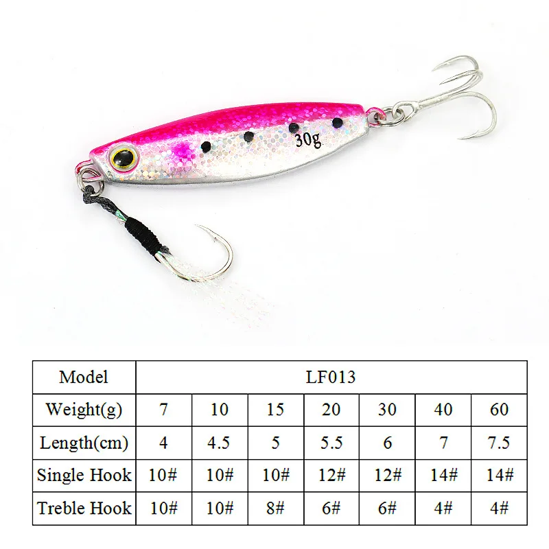 New 10g 20g 30g 40g 60g Slow Jigs Lure Artificial Metal jigs Casting Fishing Bait Tackle Jigging Fishing Lures