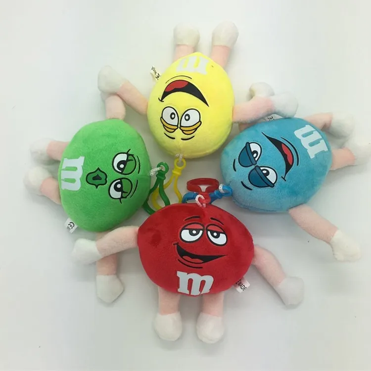 Factory Direct Sales Milk Chocolate MM Soft Toy Doll Doll Machine Pendant M Beans Key Chain Toys