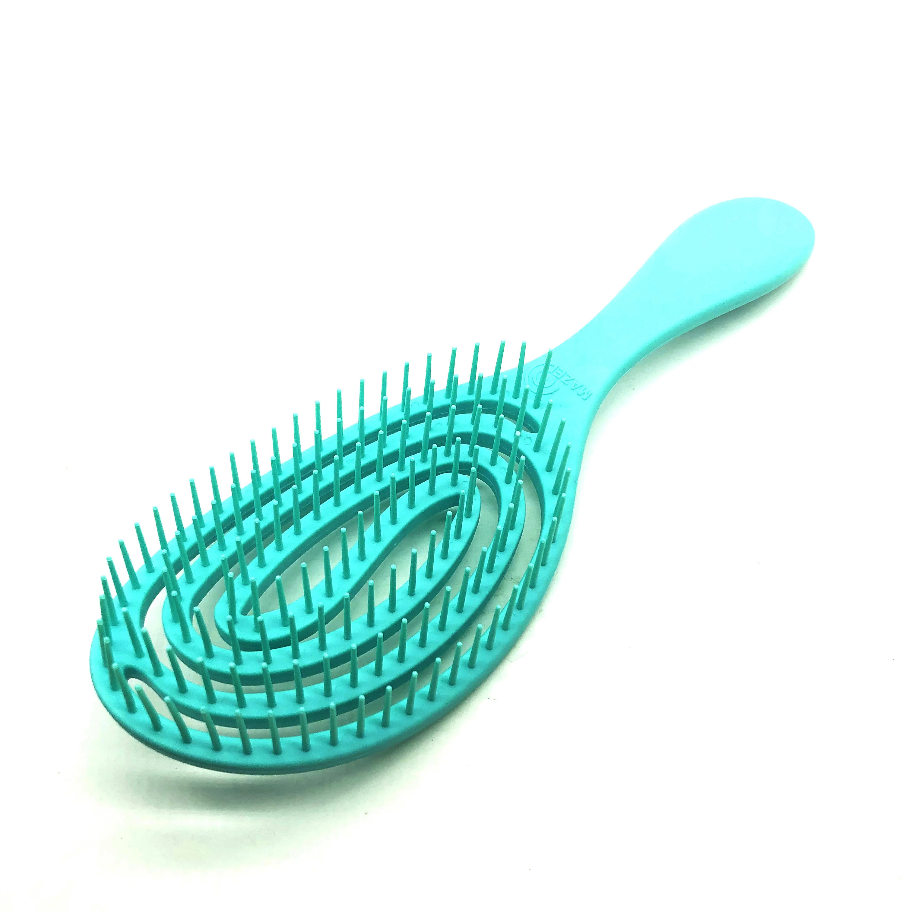 Custom Logo Design MZ-004 Oval Shape Flexible Hair Brush For Women Shape All Hair Types Curly Hair