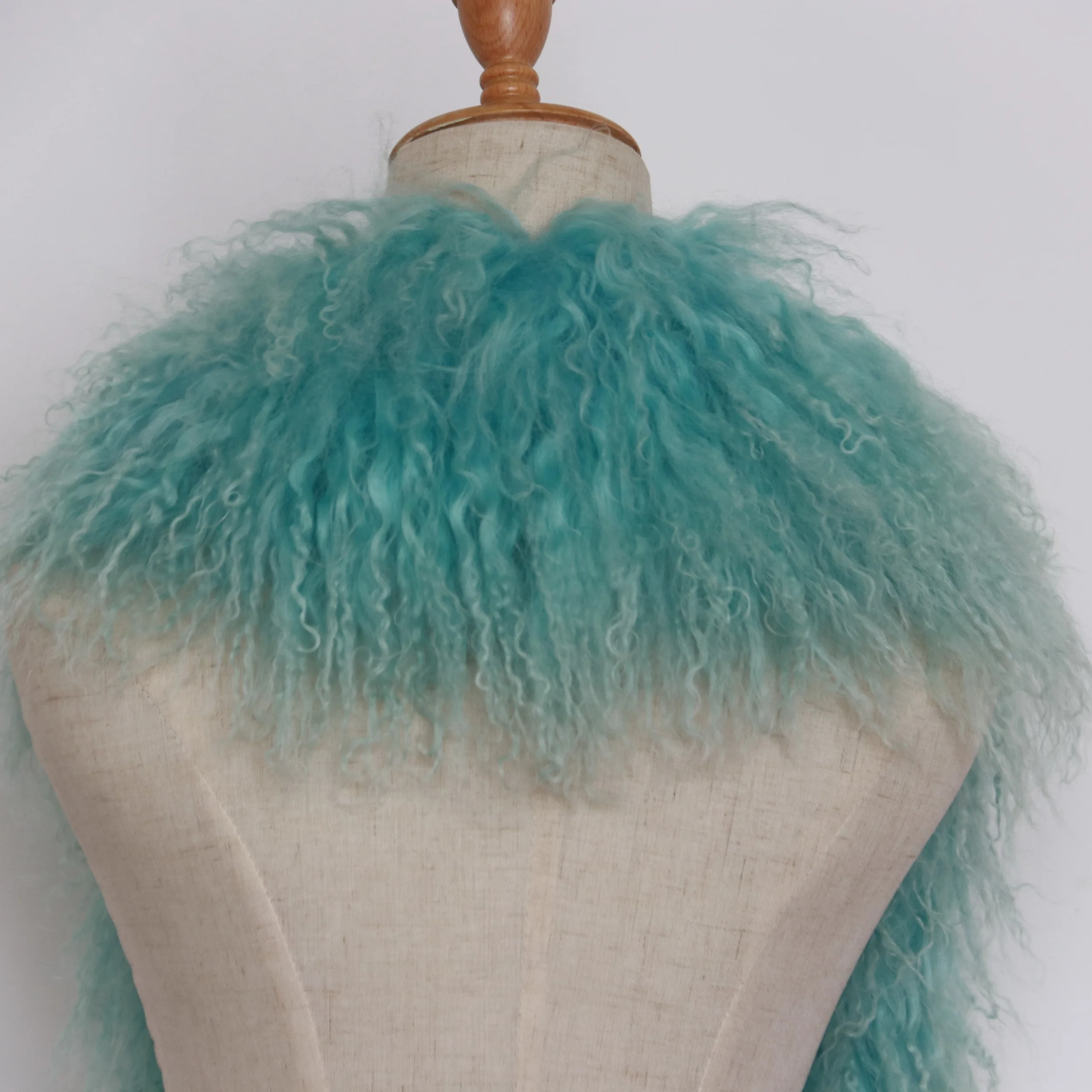 Classic Vintage Warm Neck Wrap Custom Fluffy 15x120cm Genuine Tibetan Sheepskin Wool Boa Scarves For Girls Lady