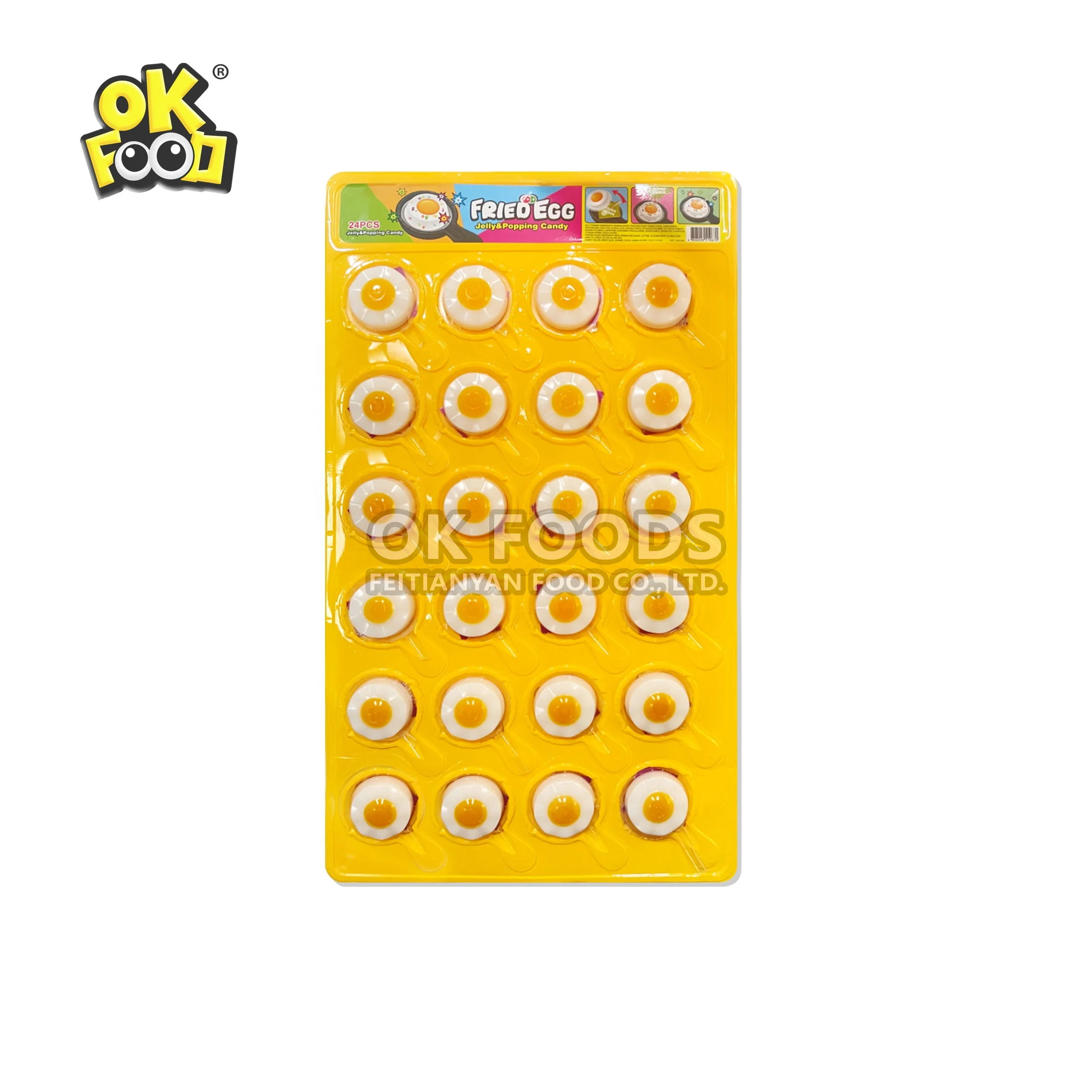 2022 high quality fun popping candy with fruit flavored omelette shaped jelly pudding No.1060