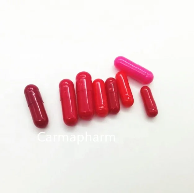Customized Color Halal Hard Empty Gelatin Capsule Shell dark scarlet capsules