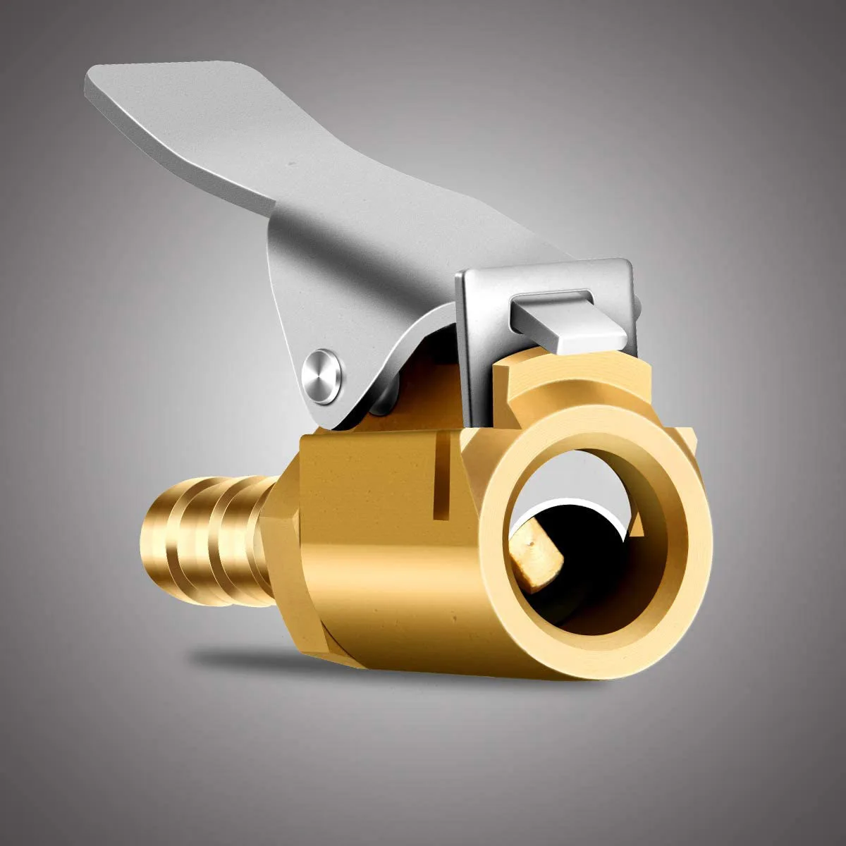 6mm  8mm tire valve inflation brass air chuck with clip, tire chuck hose end with for hose repair