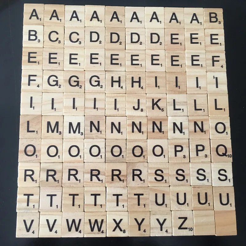 Деревянный алфавитный scrabbles плитки A-Z (все письма включают в себя) капитал Смешанные Буквы для