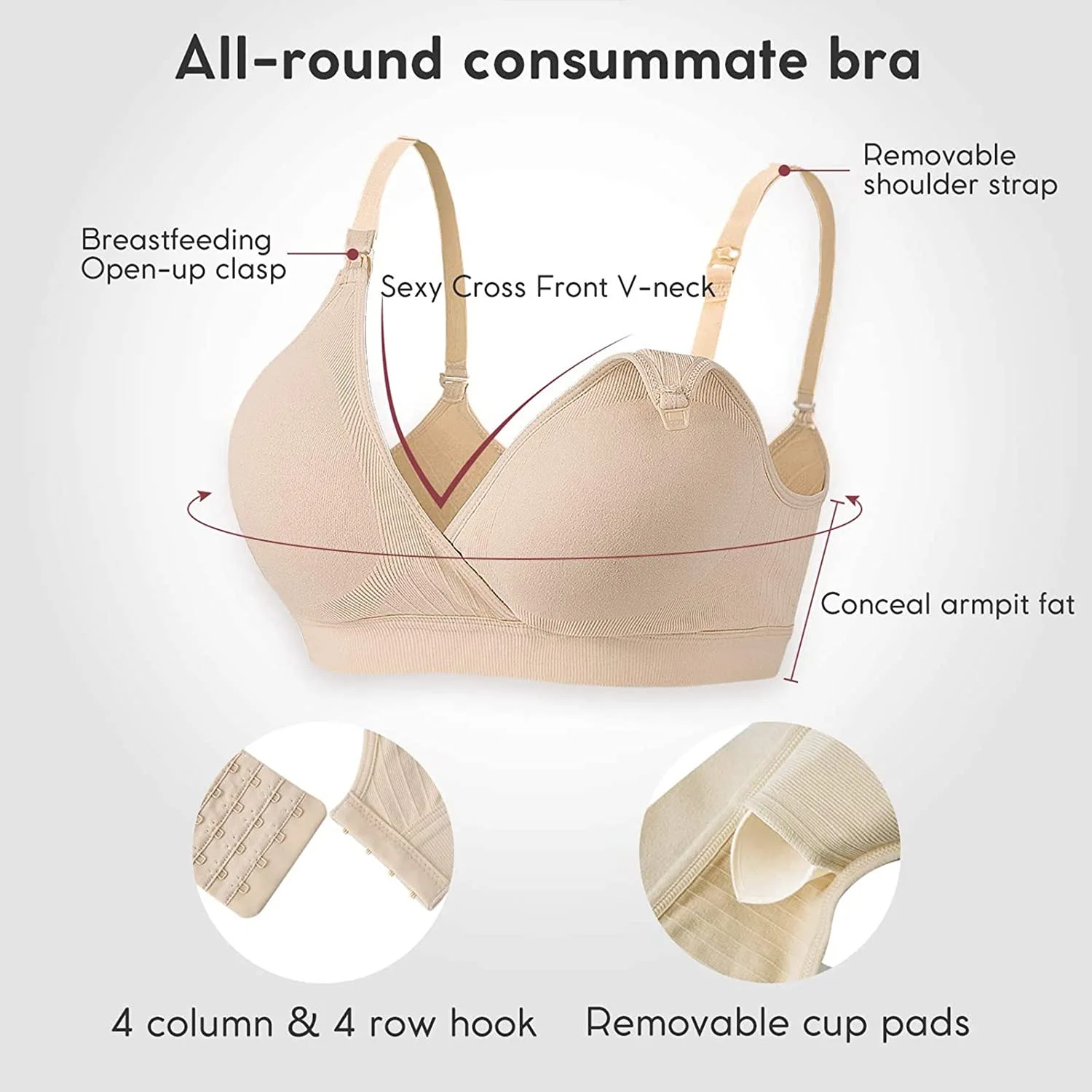 Wholesale Logo Custom Sexy Upper Opening Maternity Pregnancy Seamless Lactation Sleeping Breastfeeding Nursing Bra