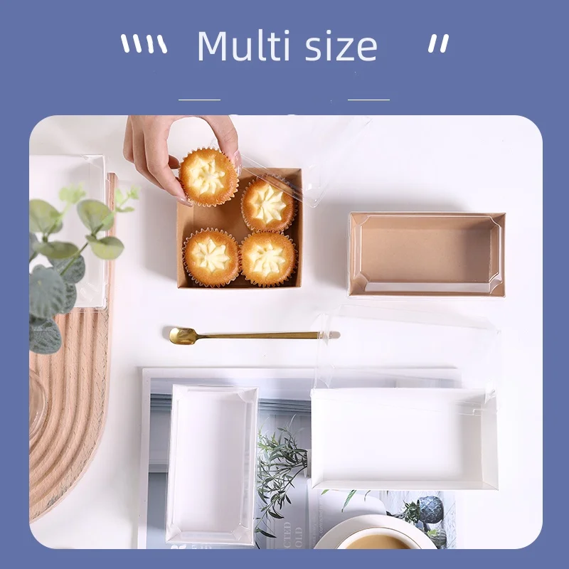 Party Birthday Food Packing Disposable Take Away Food Containers Cake Bakery Quality Paper Box with Plastic Lid