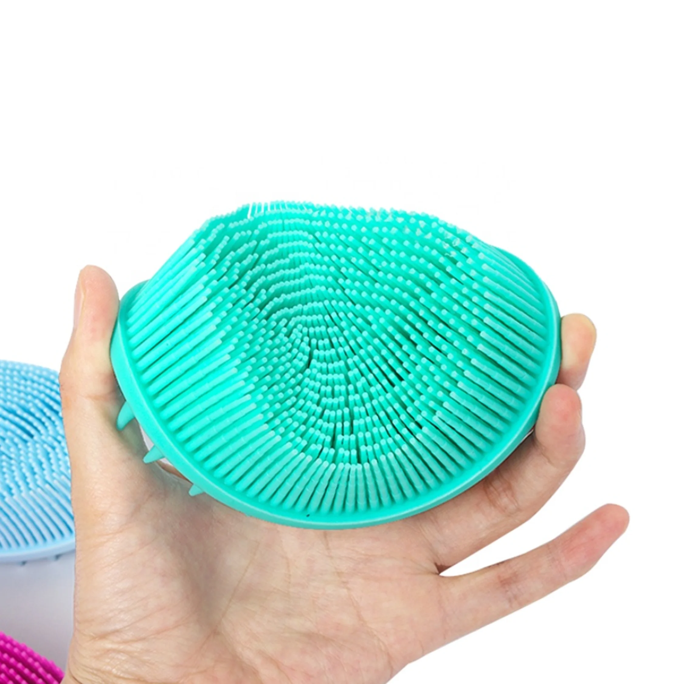 Private Label Custom Logo High Quality Silicone Baby Hair Massage Brush Soft Shampoo Scalp Brush Hair Brush Massager